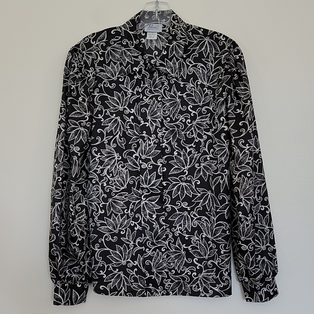 Alicia Vintage Black & White Blouse 10